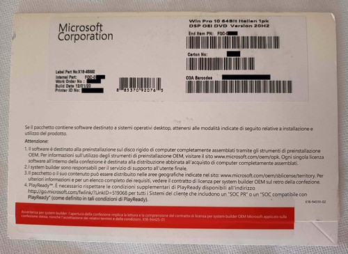Microsoft windows pro ita - windows, 10